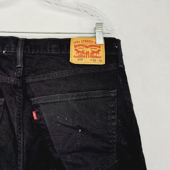 Levi's Black Cotton High Rise Straight Leg Jeans 4360 - Picture 5 of 10